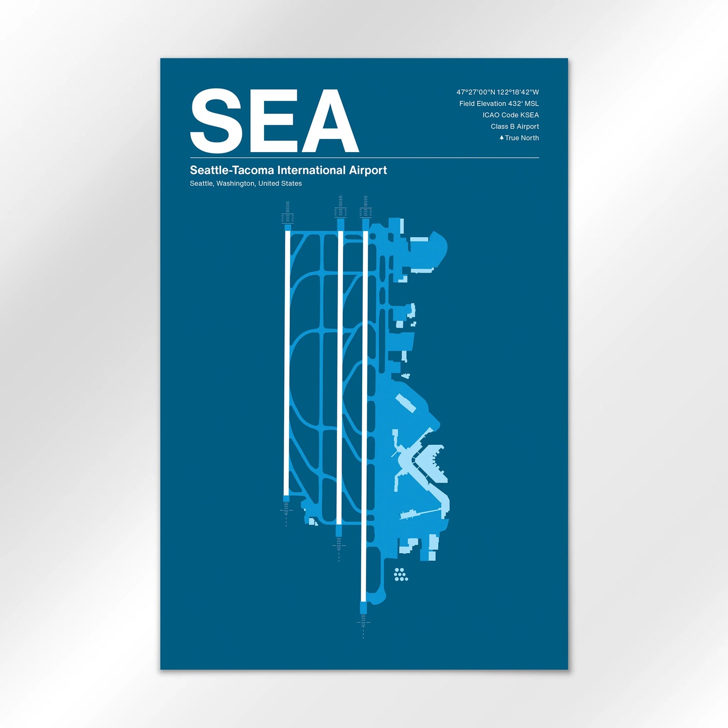 SEA | Seattle - Skyline Blue - 24×36" - No Frame
