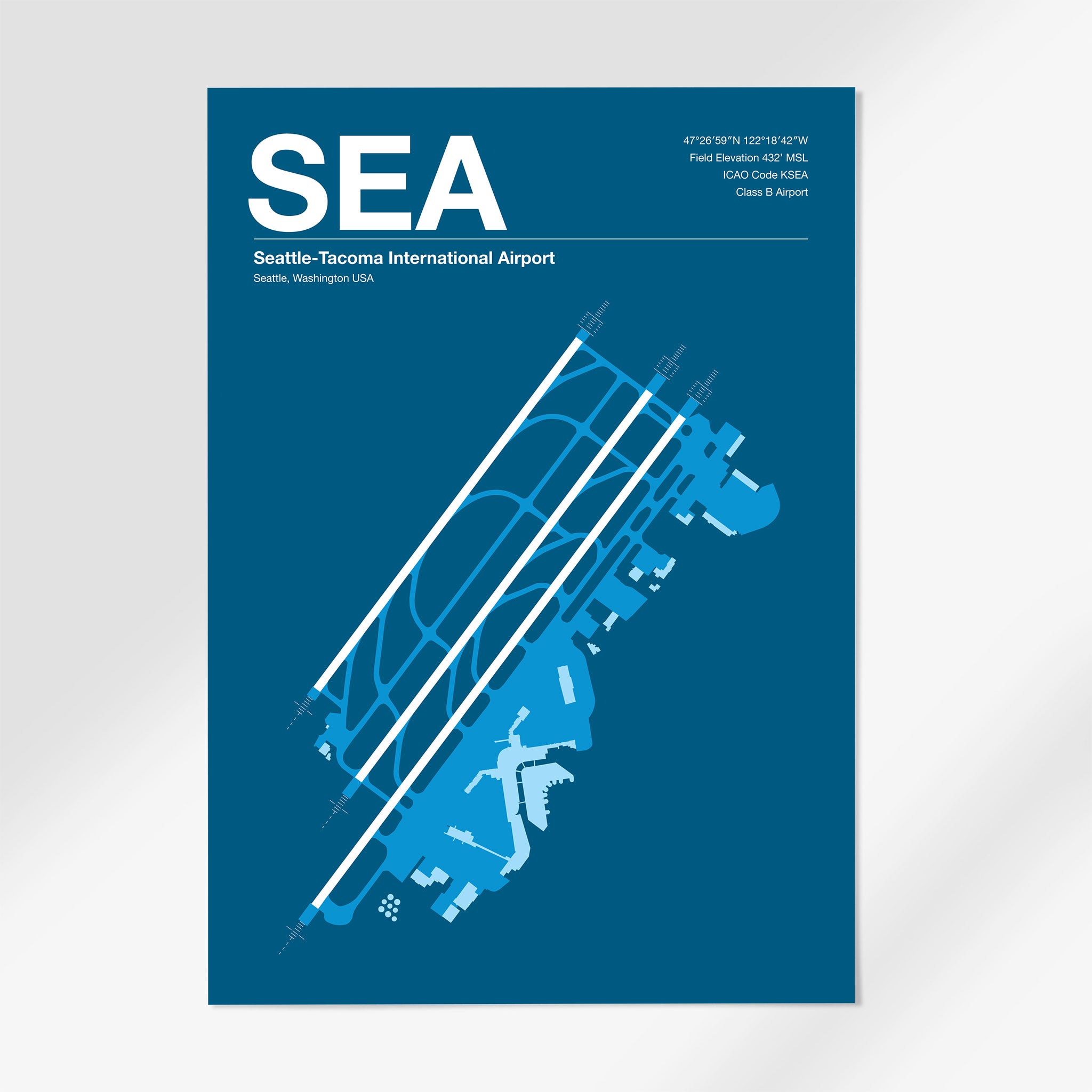 SEA | Seattle - A3 - Skyline Blue - Black