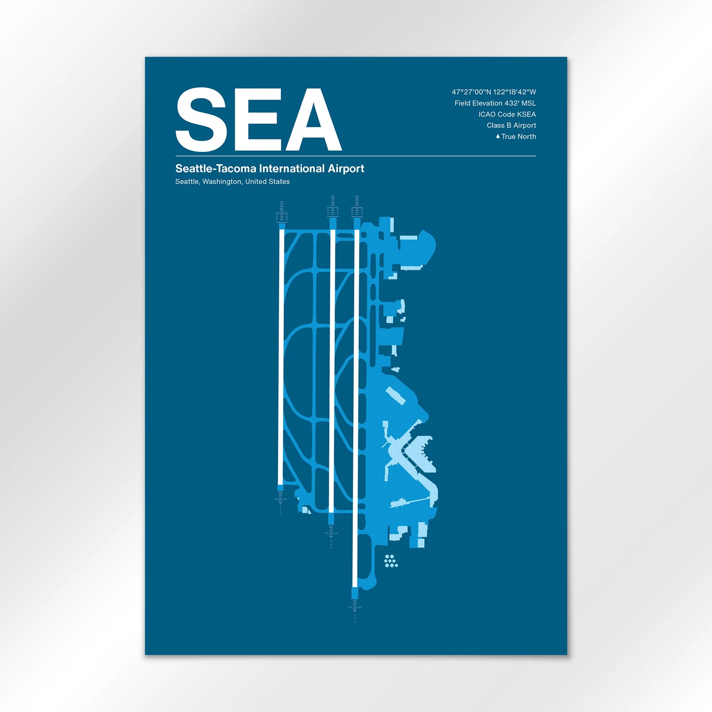 SEA | Seattle - Skyline Blue - A1 - No Frame