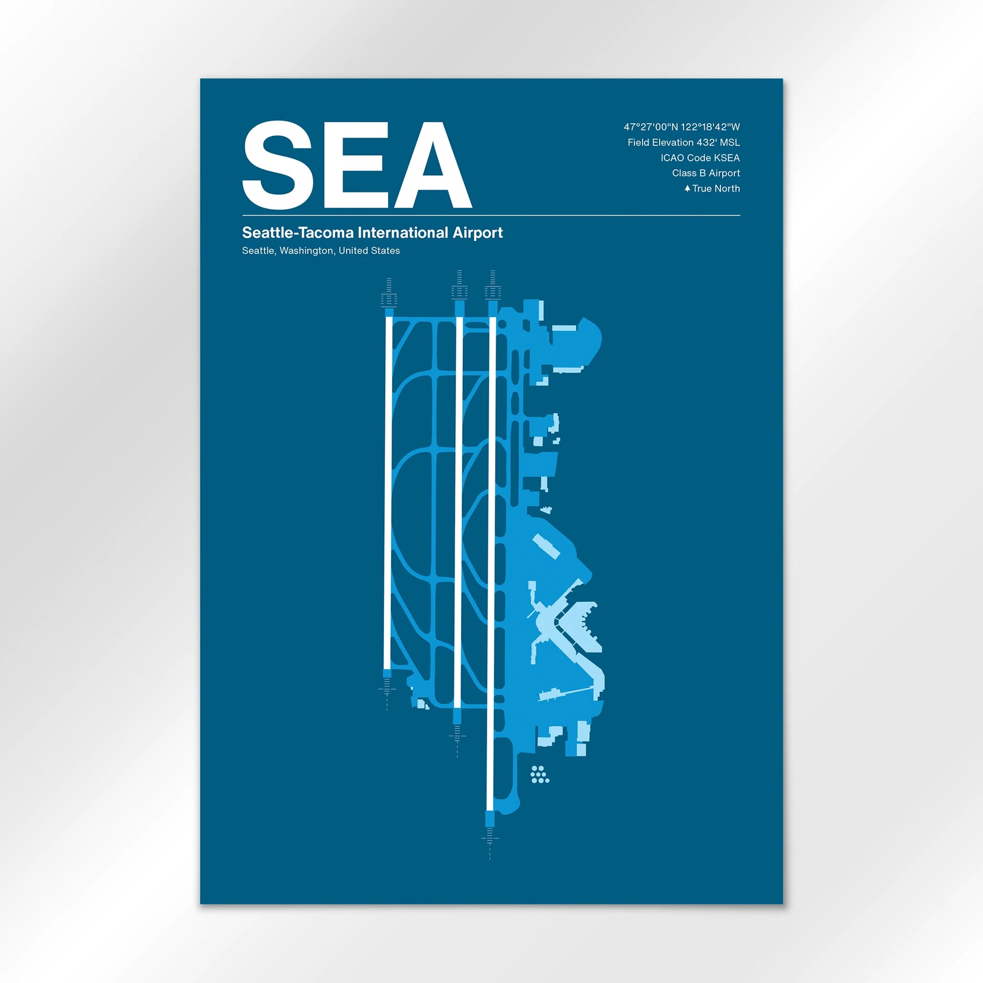 SEA | Seattle - Skyline Blue - A1 - No Frame