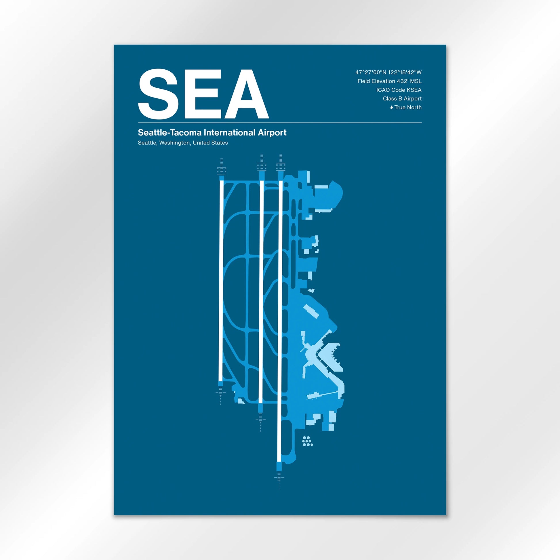 SEA | Seattle - Skyline Blue - A1 - No Frame