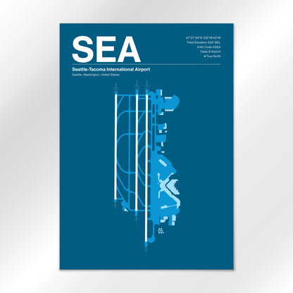 SEA | Seattle - Skyline Blue - A1 - No Frame