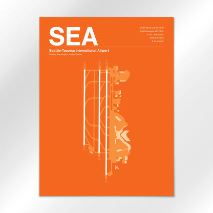 SEA | Seattle - Sunset Orange - 18×24" - No Frame
