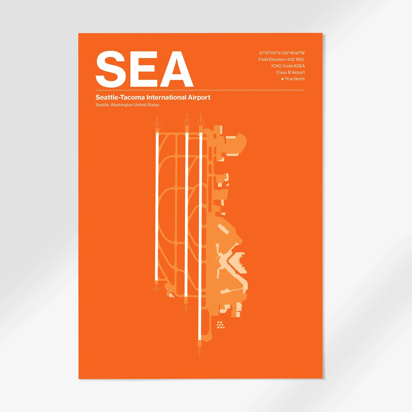 SEA | Seattle - Sunset Orange - A1 - No Frame