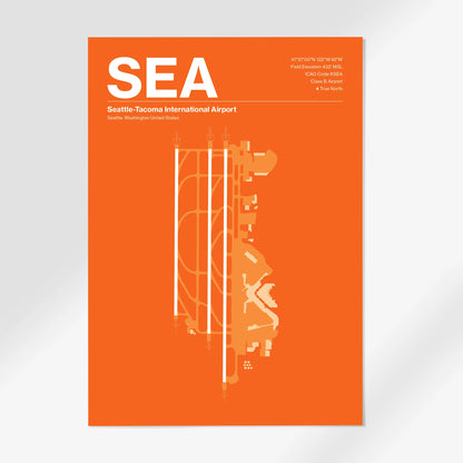 SEA | Seattle - Sunset Orange - A1 - No Frame