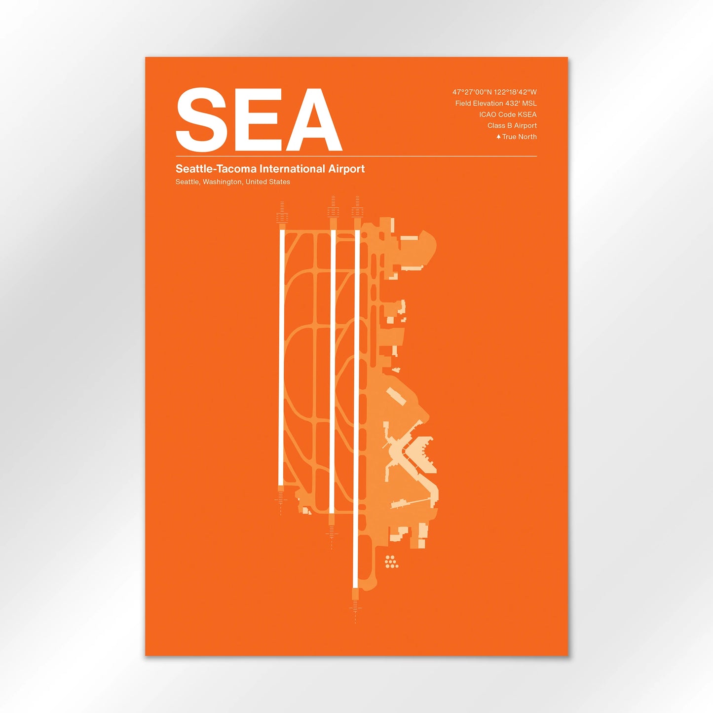 SEA | Seattle - Sunset Orange - A1 - No Frame