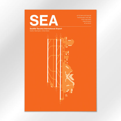 SEA | Seattle - Sunset Orange - A1 - No Frame