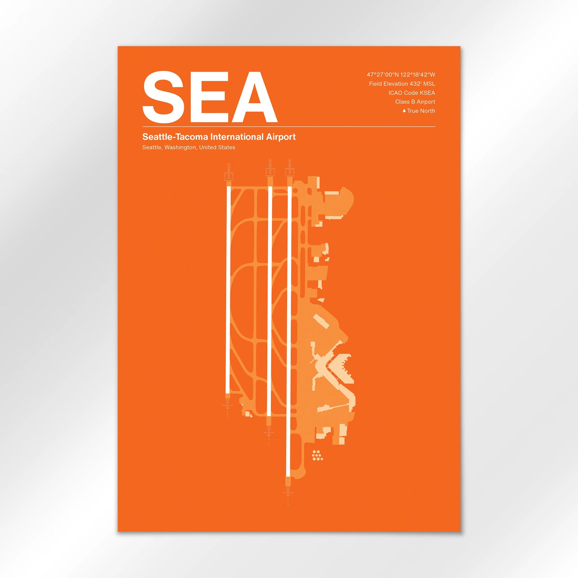SEA | Seattle - Sunset Orange - A1 - No Frame