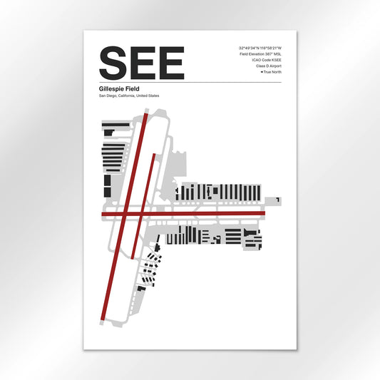 SEE | El Cajon - Mid - Century Modern - 12×18" - No Frame