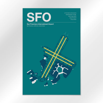 SFO | San Francisco - Mid - Century Moss - 24×36" - No Frame