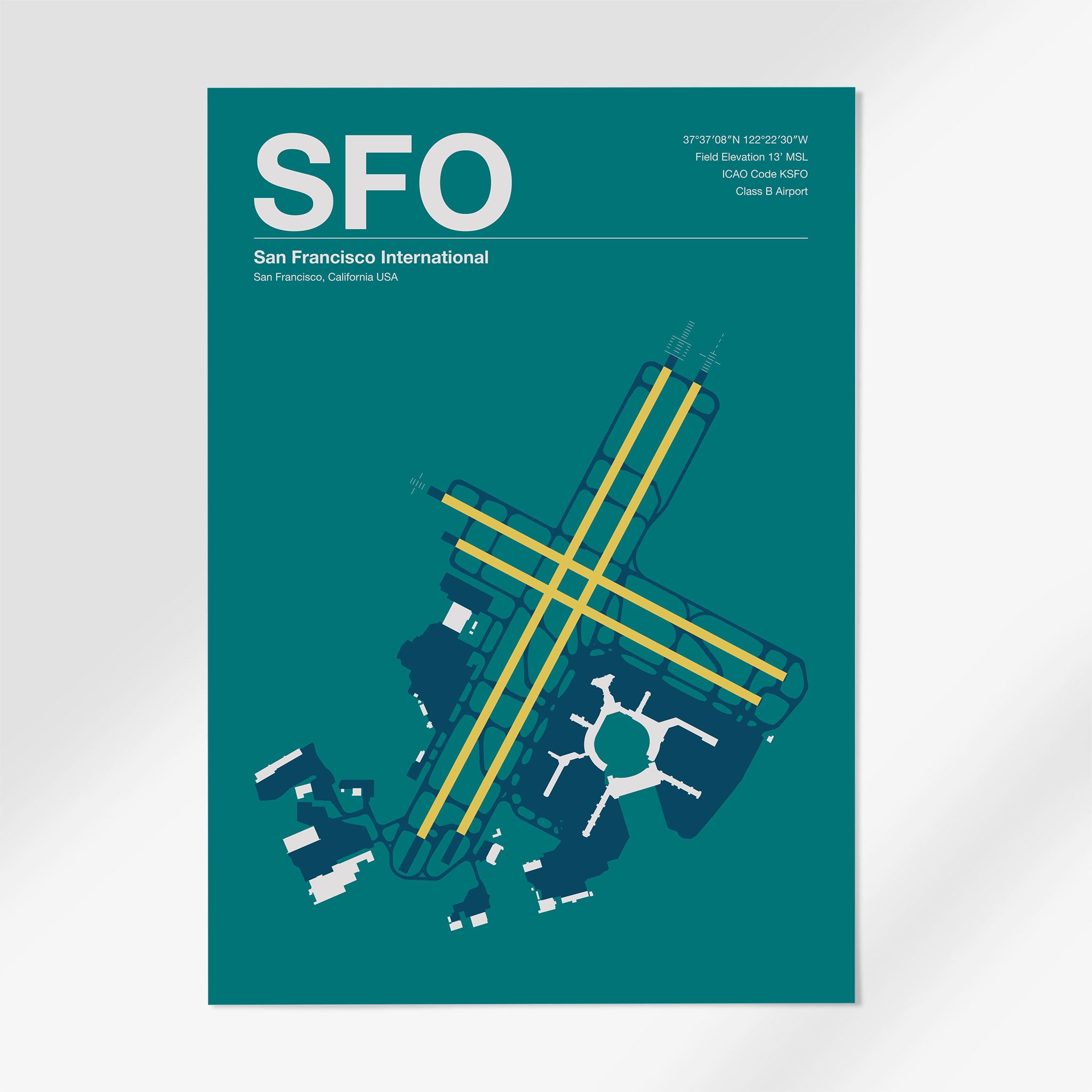 SFO | San Francisco - A3 - Mid - Century Moss - No Frame