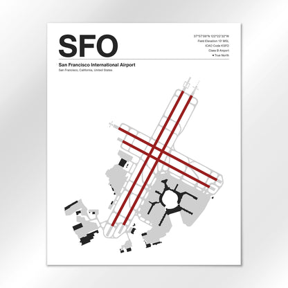 SFO | San Francisco - Mid - Century Modern - 16×20" - No Frame