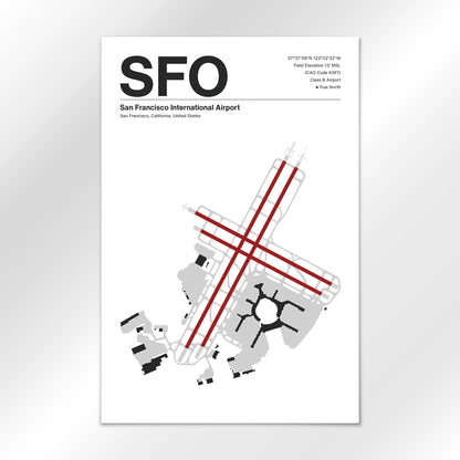 SFO | San Francisco - Mid - Century Modern - 24×36" - No Frame