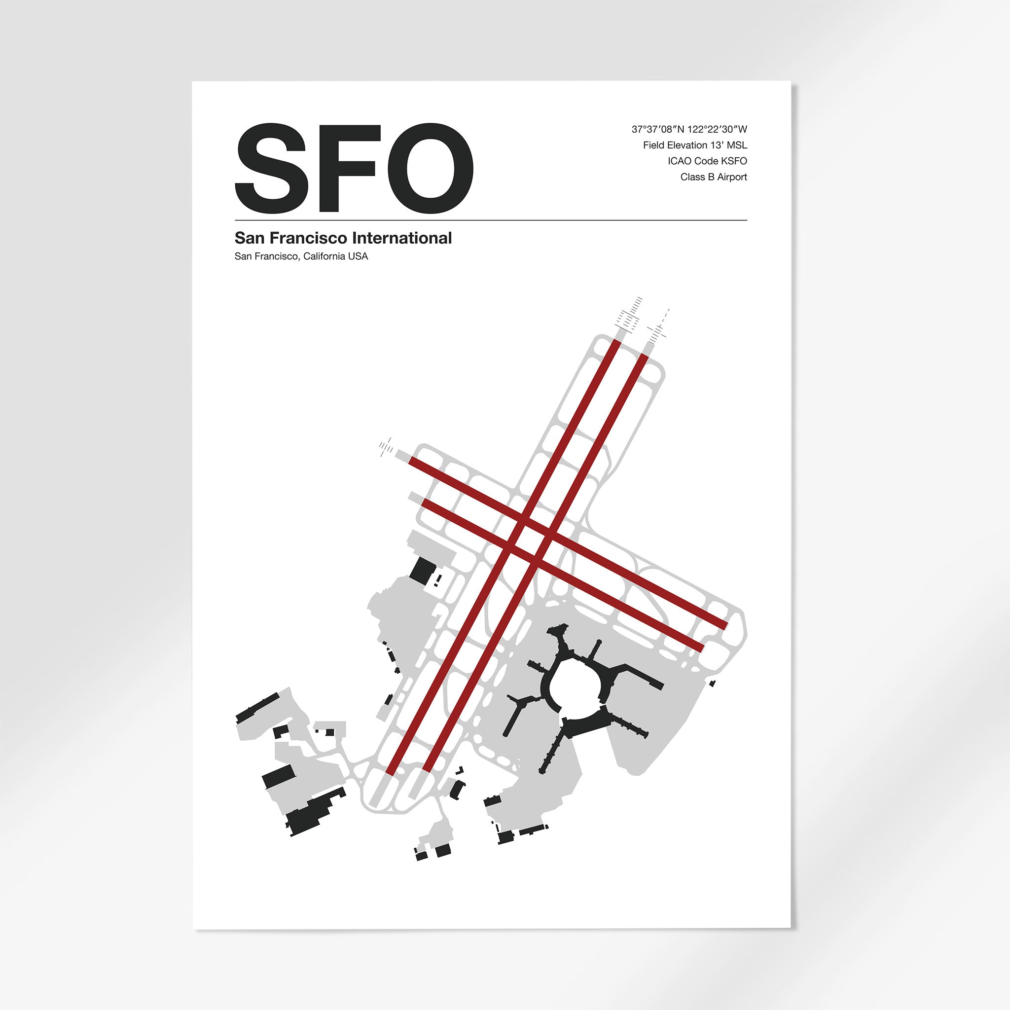 SFO | San Francisco - A3 - Mid - Century Modern - No Frame