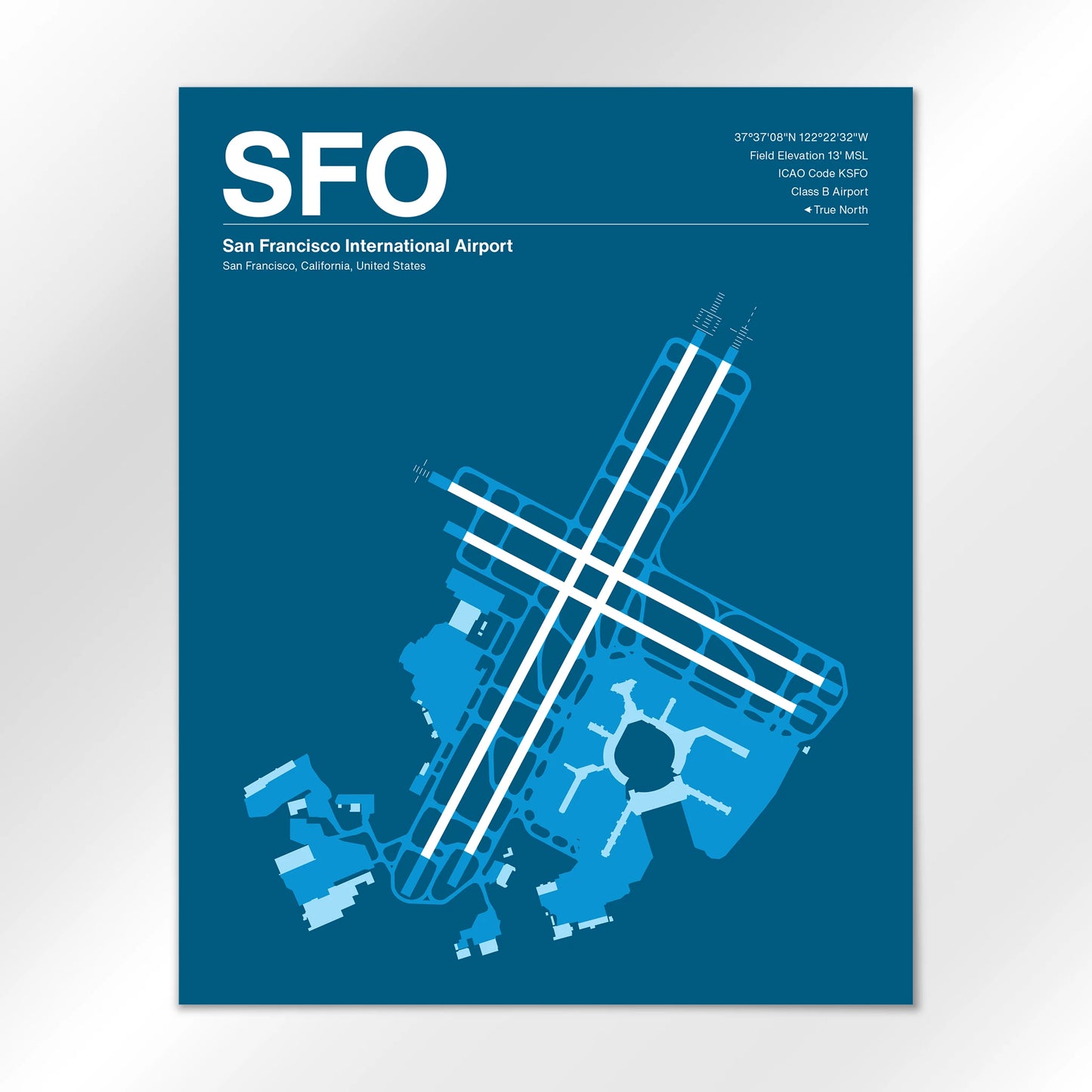 SFO | San Francisco - Skyline Blue - 16×20" - No Frame