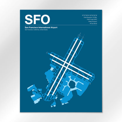 SFO | San Francisco - Skyline Blue - 16×20" - No Frame