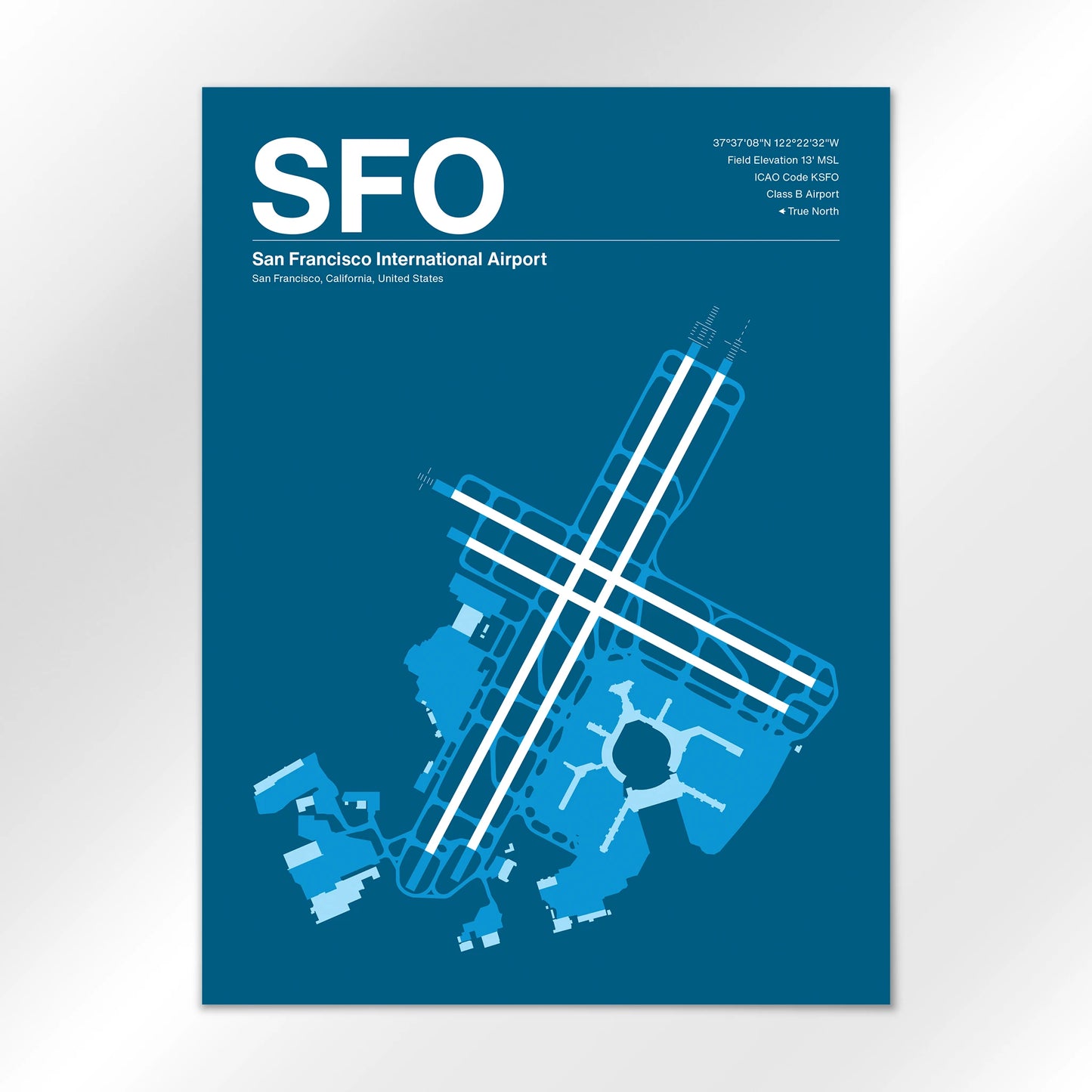 SFO | San Francisco - Skyline Blue - 18×24" - No Frame