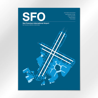 SFO | San Francisco - Skyline Blue - 18×24" - No Frame