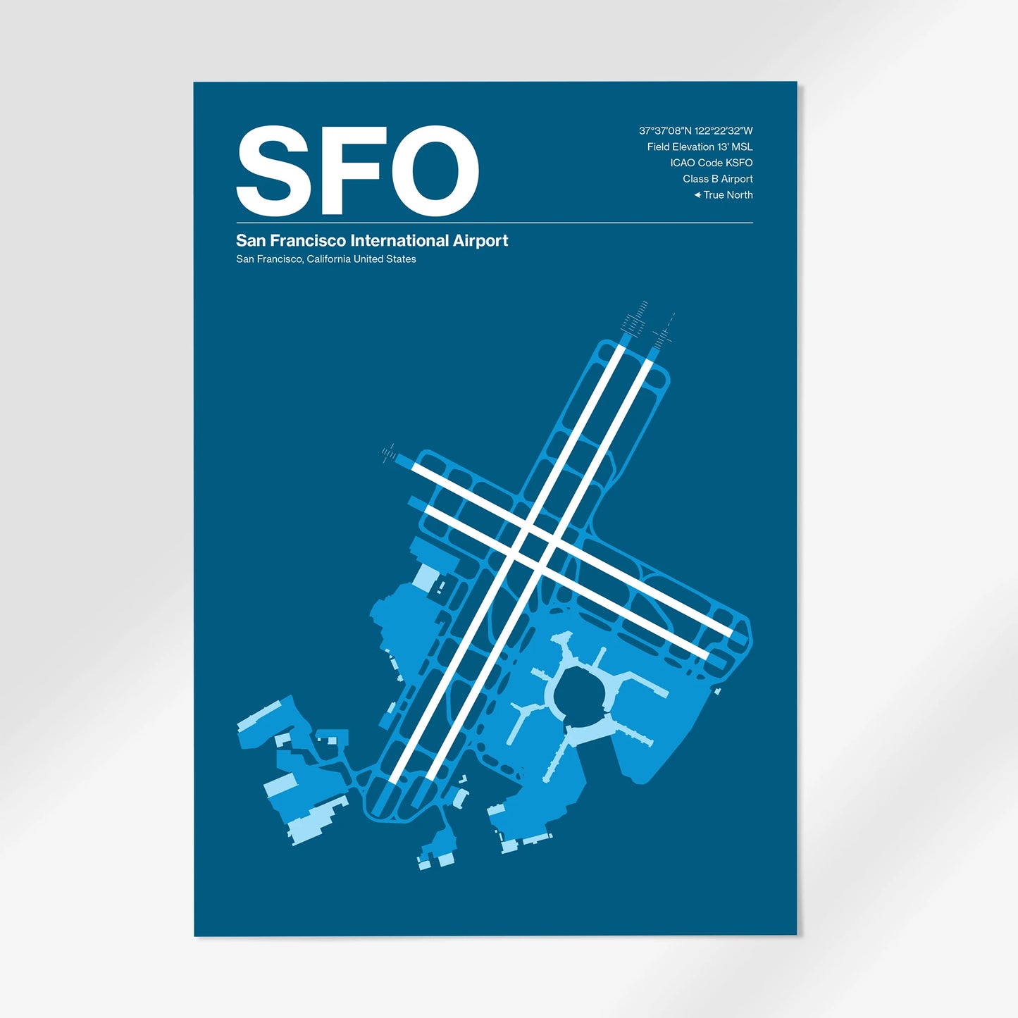 SFO | San Francisco - Skyline Blue - A1 - No Frame