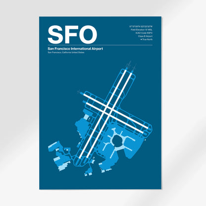 SFO | San Francisco - Skyline Blue - A1 - No Frame