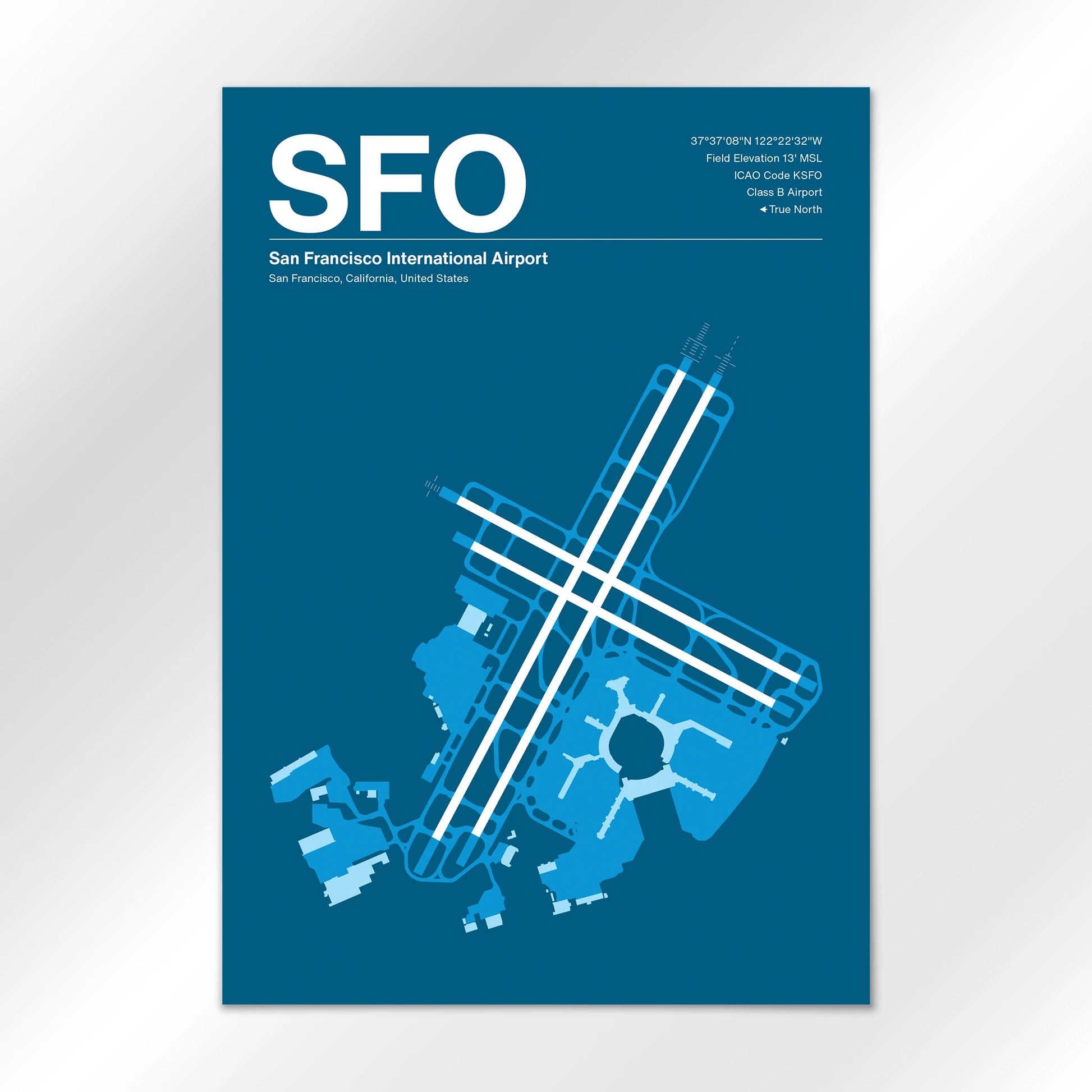 SFO | San Francisco - Skyline Blue - A1 - No Frame