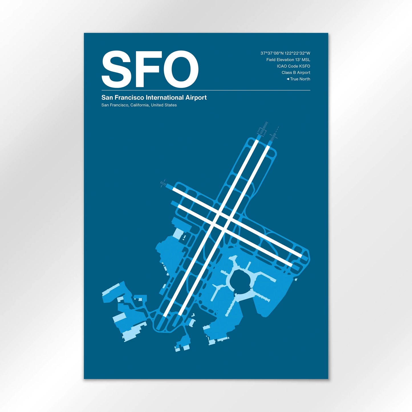 SFO | San Francisco - Skyline Blue - A1 - No Frame