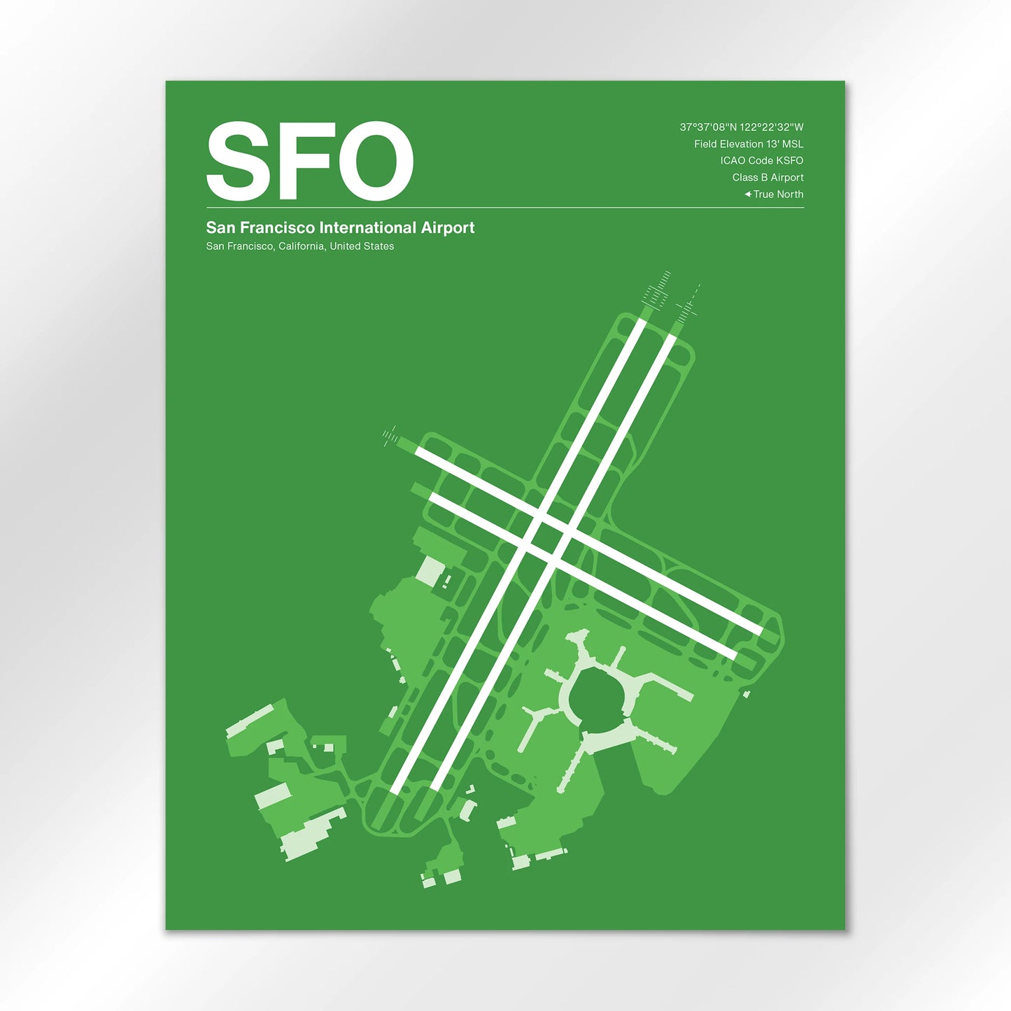 SFO | San Francisco - Overland Green - 16×20" - No Frame