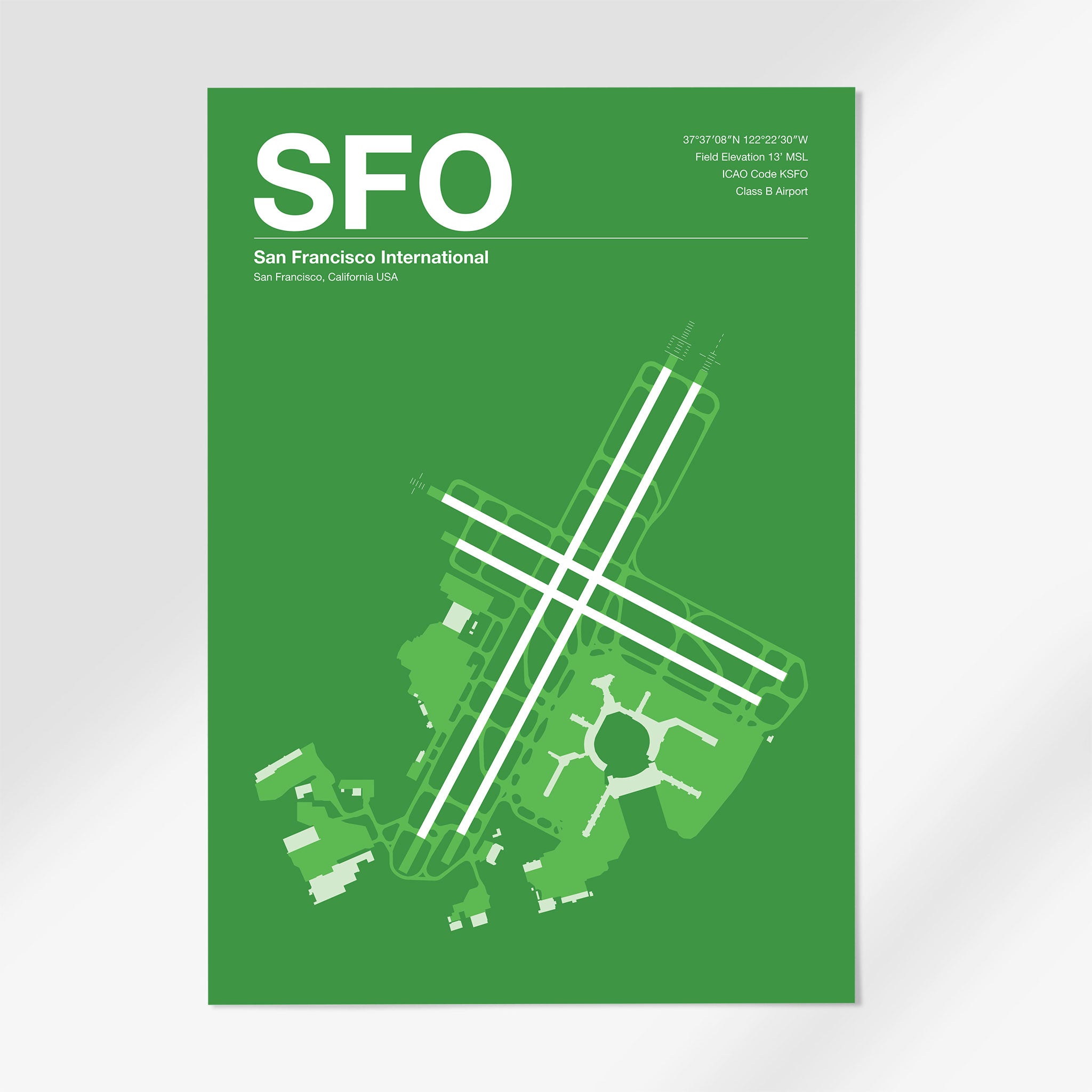 SFO | San Francisco - A3 - Overland Green - No Frame