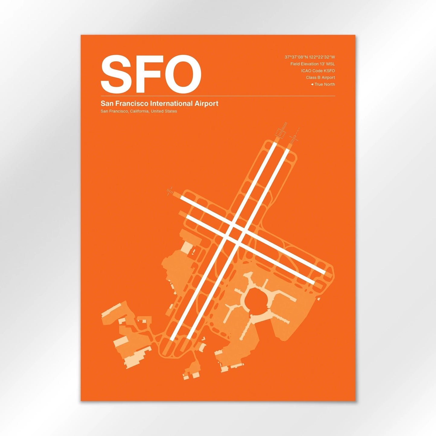 SFO | San Francisco - Sunset Orange - 18×24" - No Frame