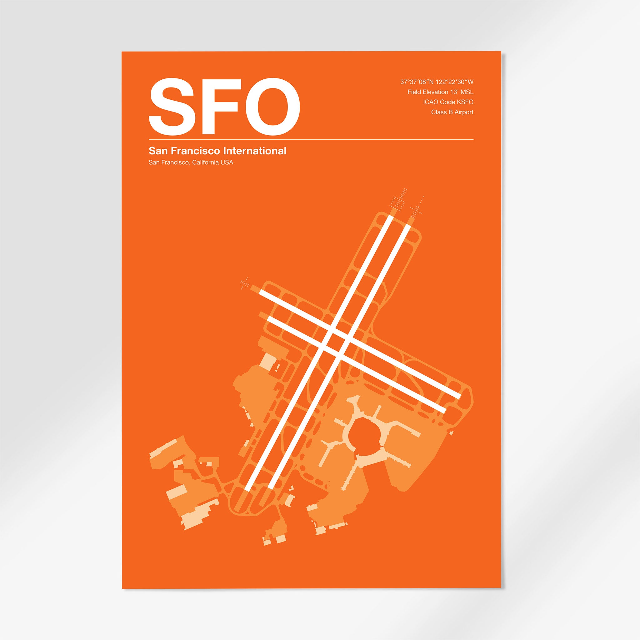 SFO | San Francisco - A3 - Sunset Orange - No Frame
