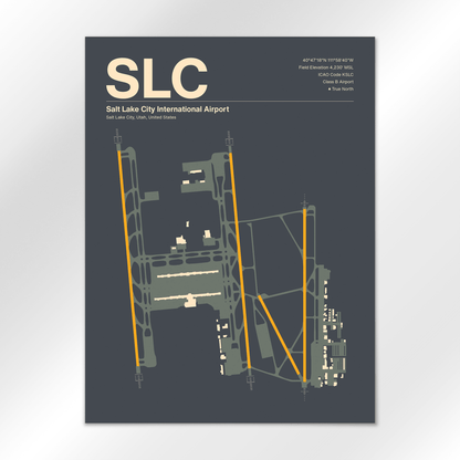 SLC | Salt Lake City - Mid - Century Slate - 18×24" - No Frame