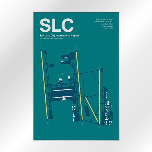 SLC | Salt Lake City - Mid - Century Moss - 12×18" - No Frame