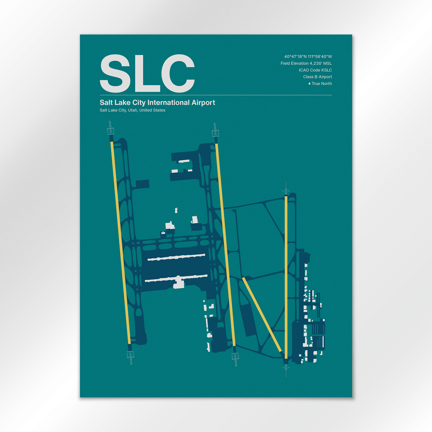 SLC | Salt Lake City - Mid - Century Moss - 18×24" - No Frame