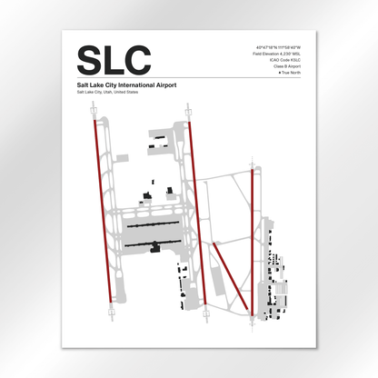 SLC | Salt Lake City - Mid - Century Modern - 16×20" - No Frame