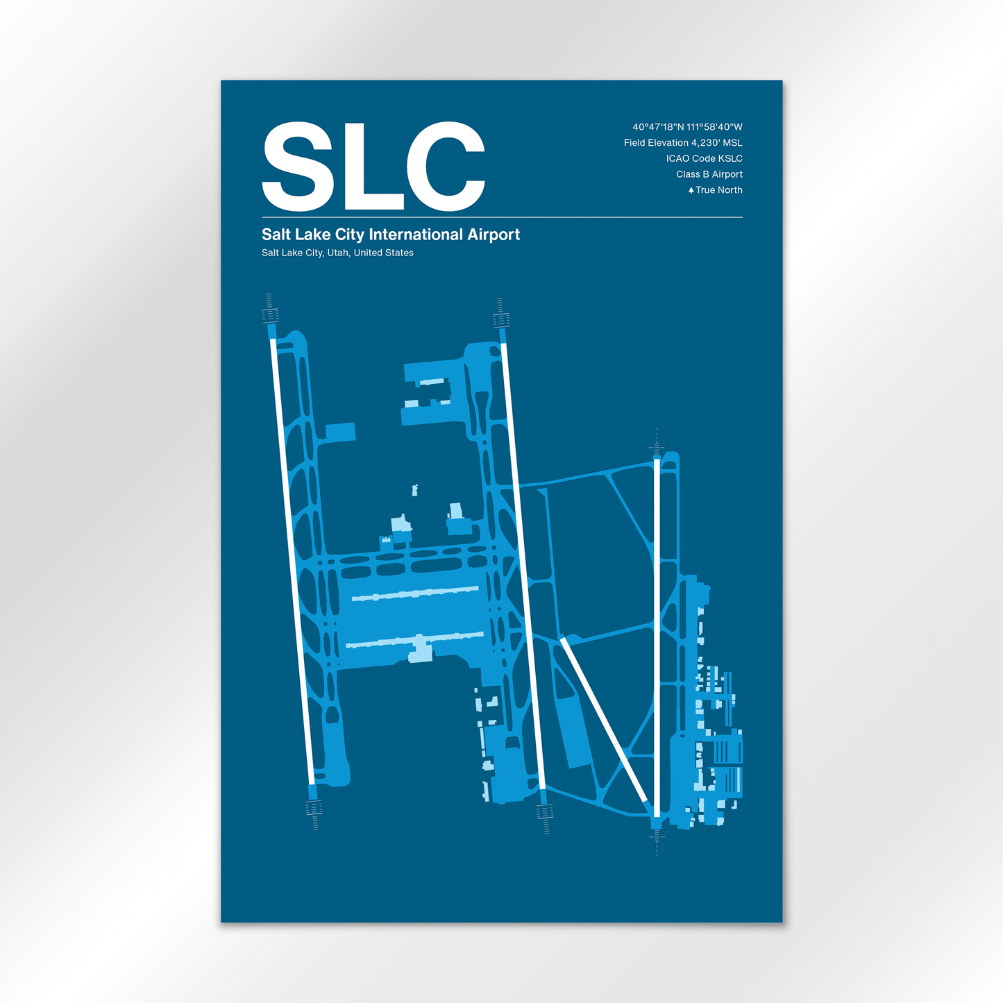 SLC | Salt Lake City - Skyline Blue - 12×18" - No Frame