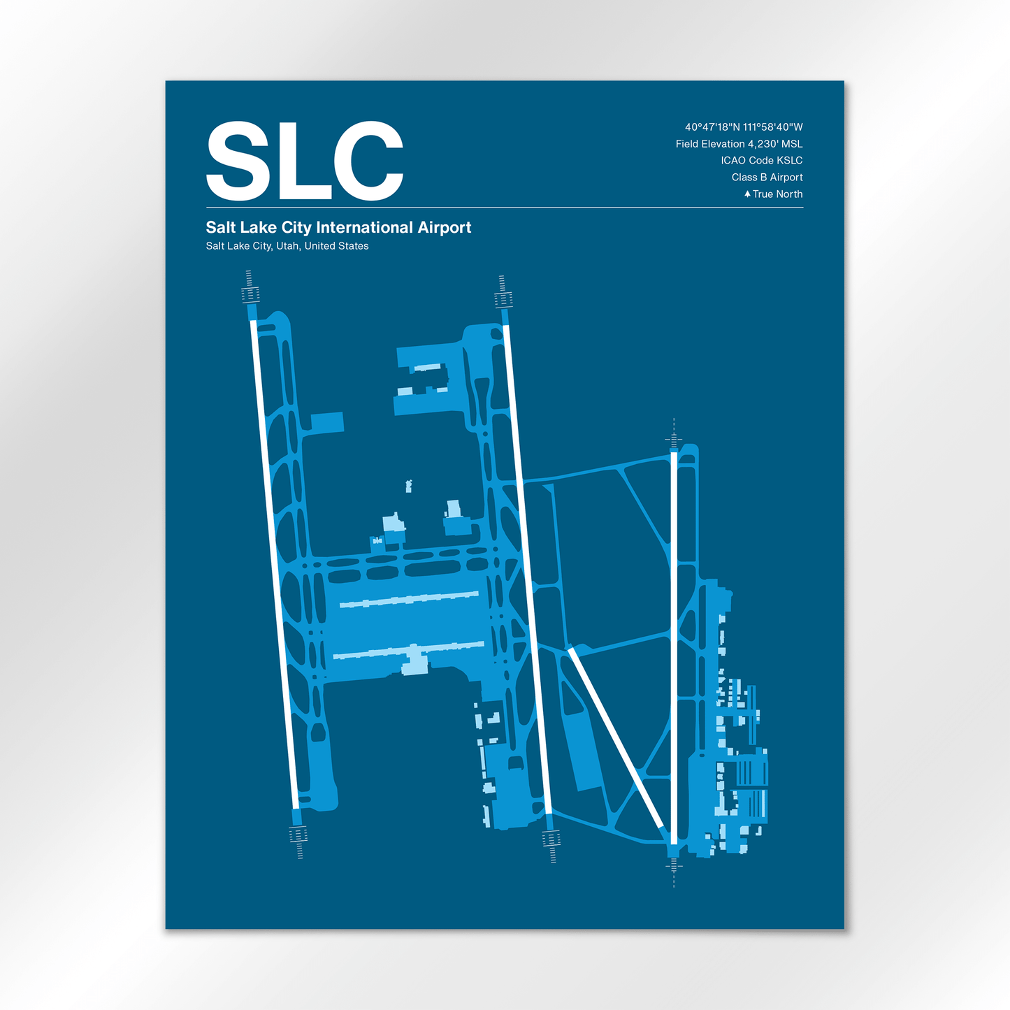 SLC | Salt Lake City - Skyline Blue - 16×20" - No Frame
