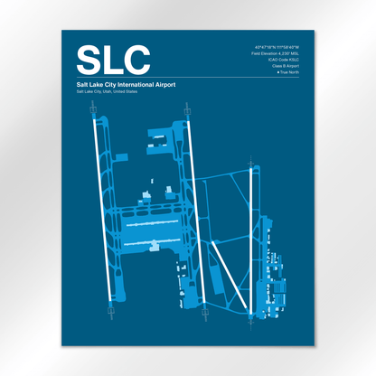 SLC | Salt Lake City - Skyline Blue - 16×20" - No Frame