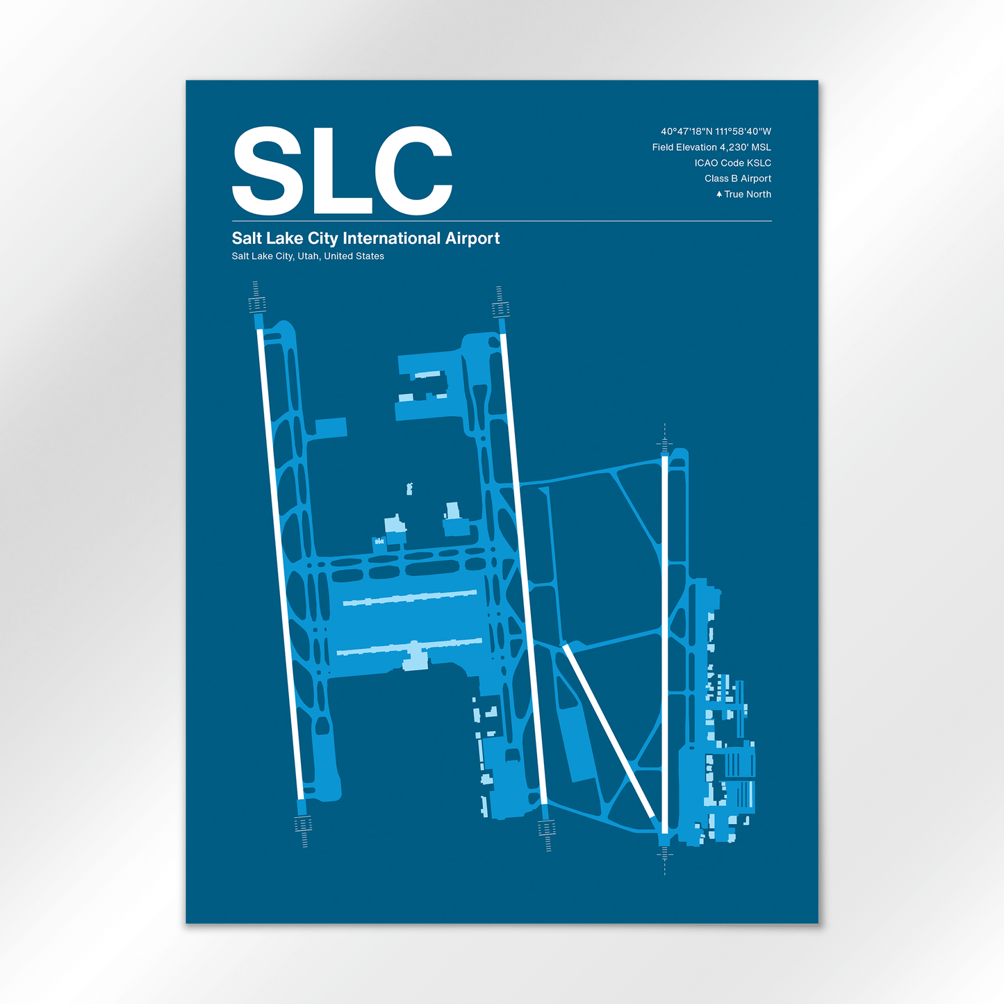 SLC | Salt Lake City - Skyline Blue - 18×24" - No Frame