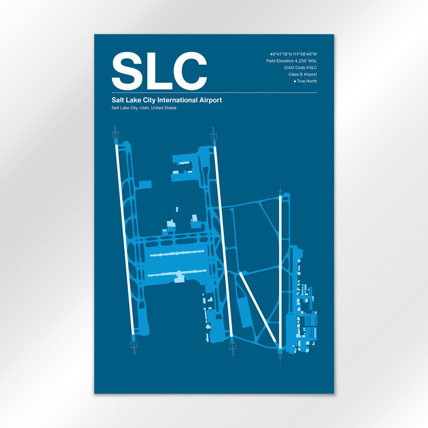 SLC | Salt Lake City - Skyline Blue - 24×36" - No Frame