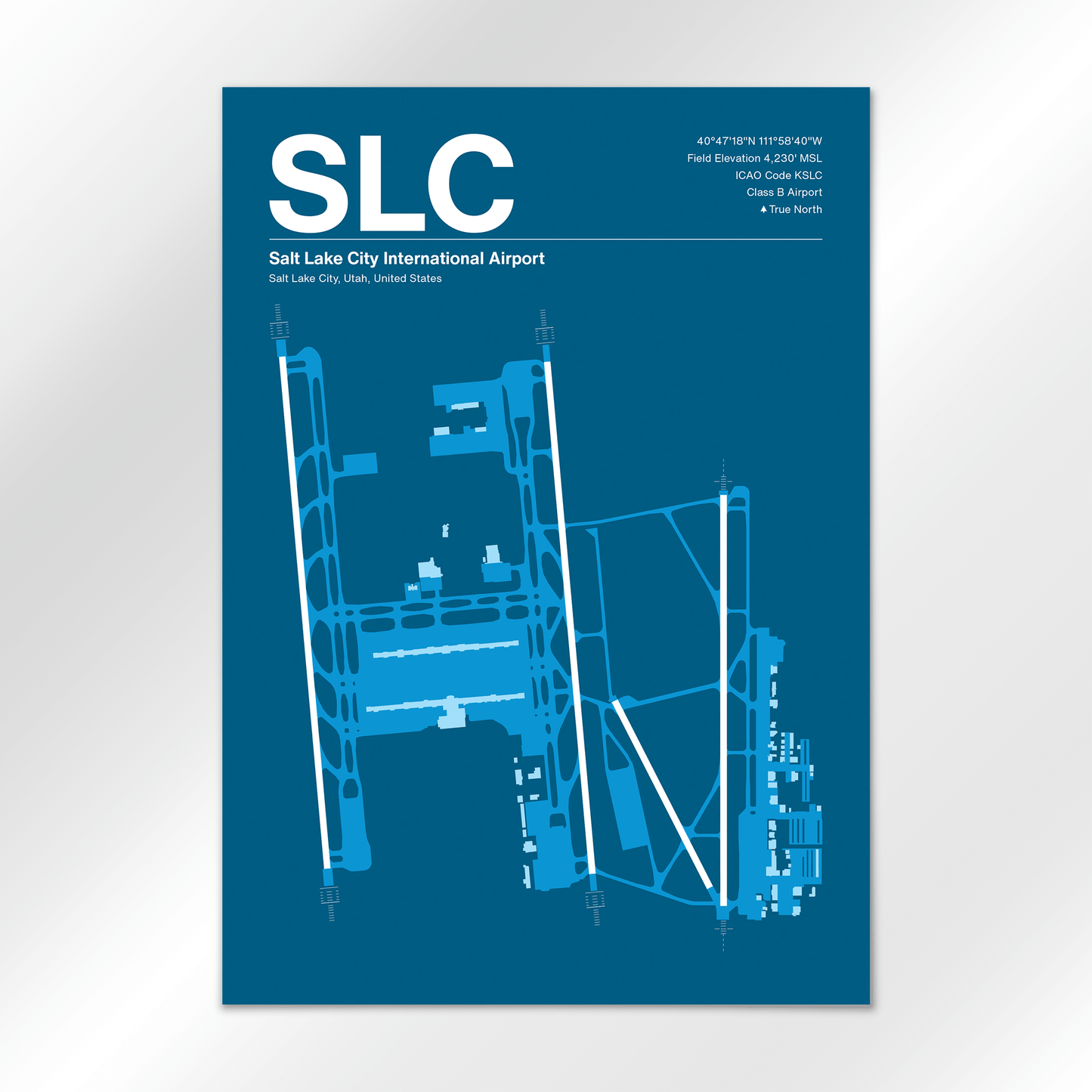 SLC | Salt Lake City - Skyline Blue - A2 - No Frame