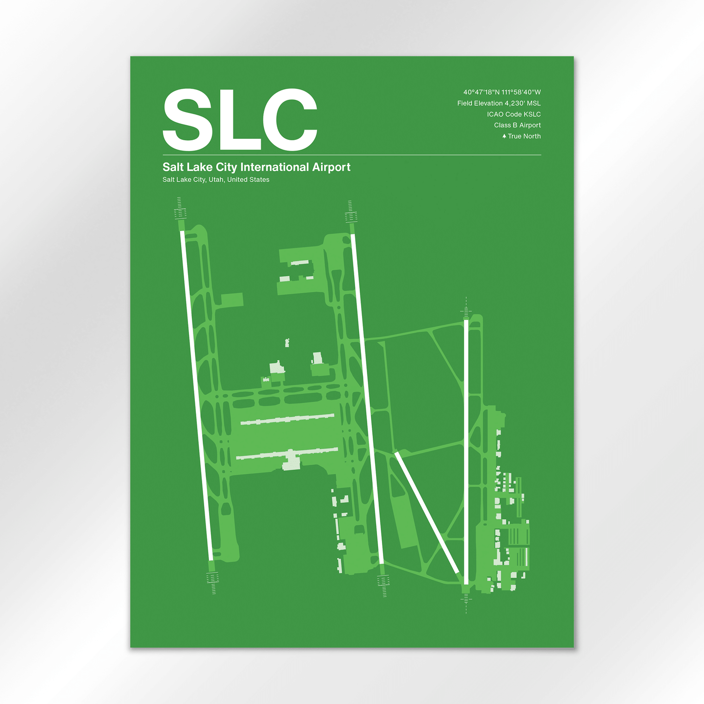 SLC | Salt Lake City - Overland Green - 18×24" - No Frame