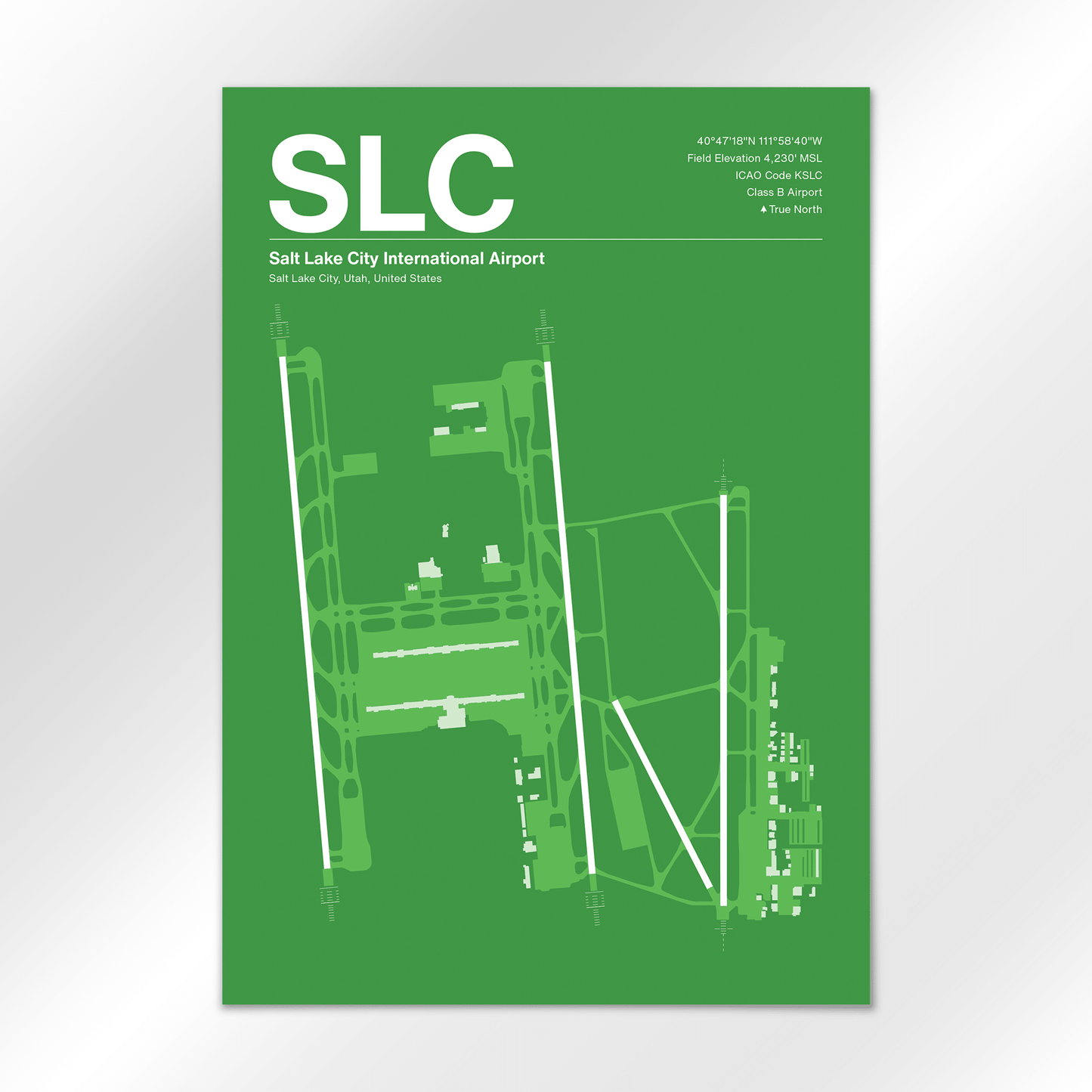 SLC | Salt Lake City - Overland Green - A1 - No Frame