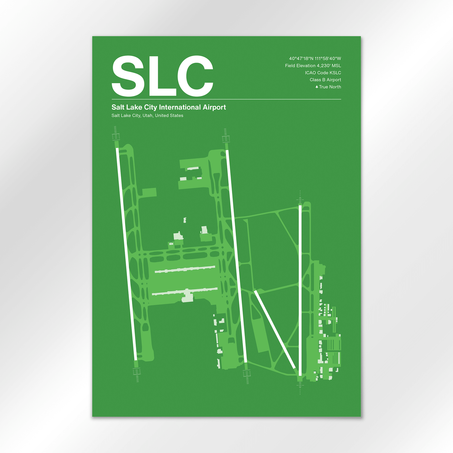 SLC | Salt Lake City - Overland Green - A3 - No Frame