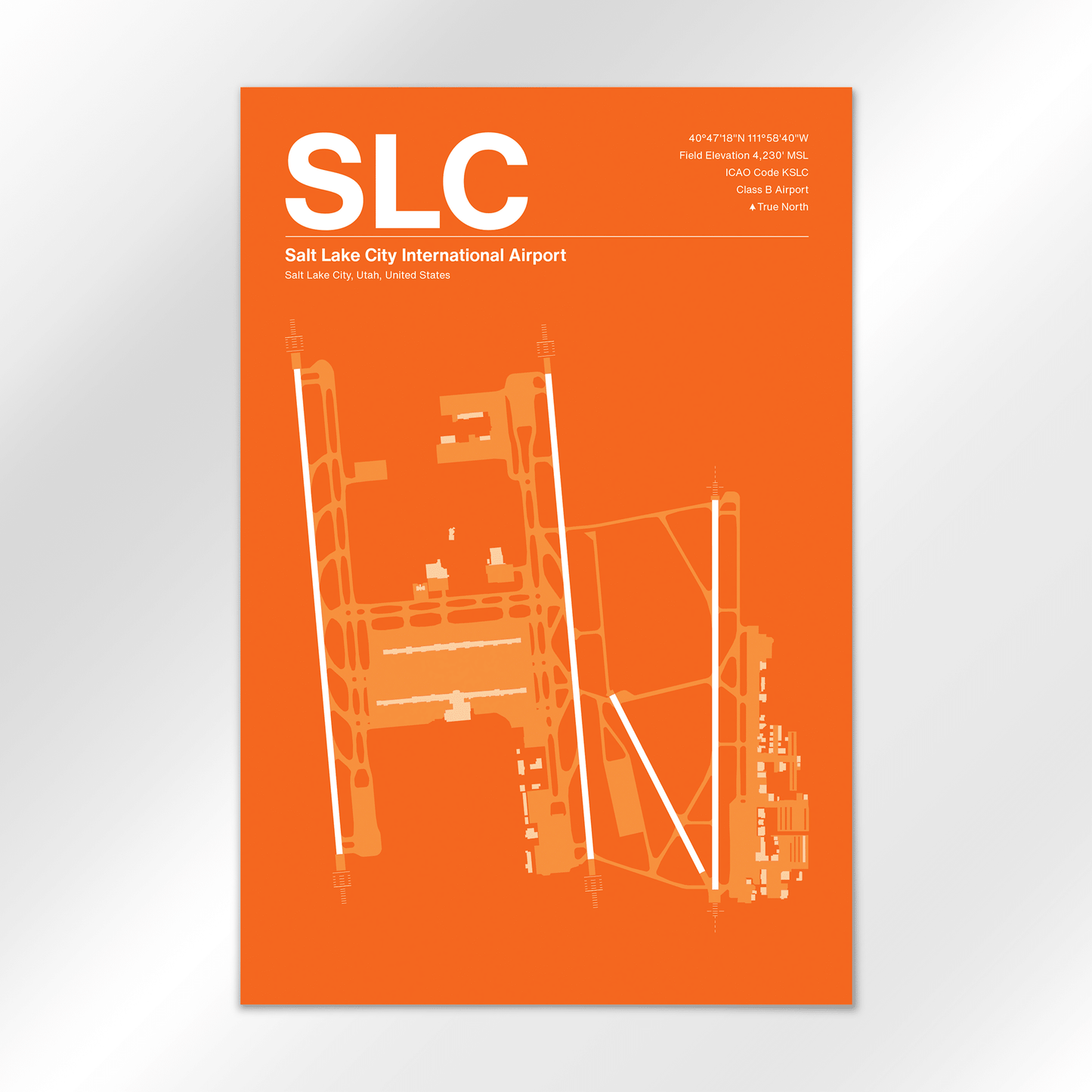SLC | Salt Lake City - Sunset Orange - 12×18" - No Frame