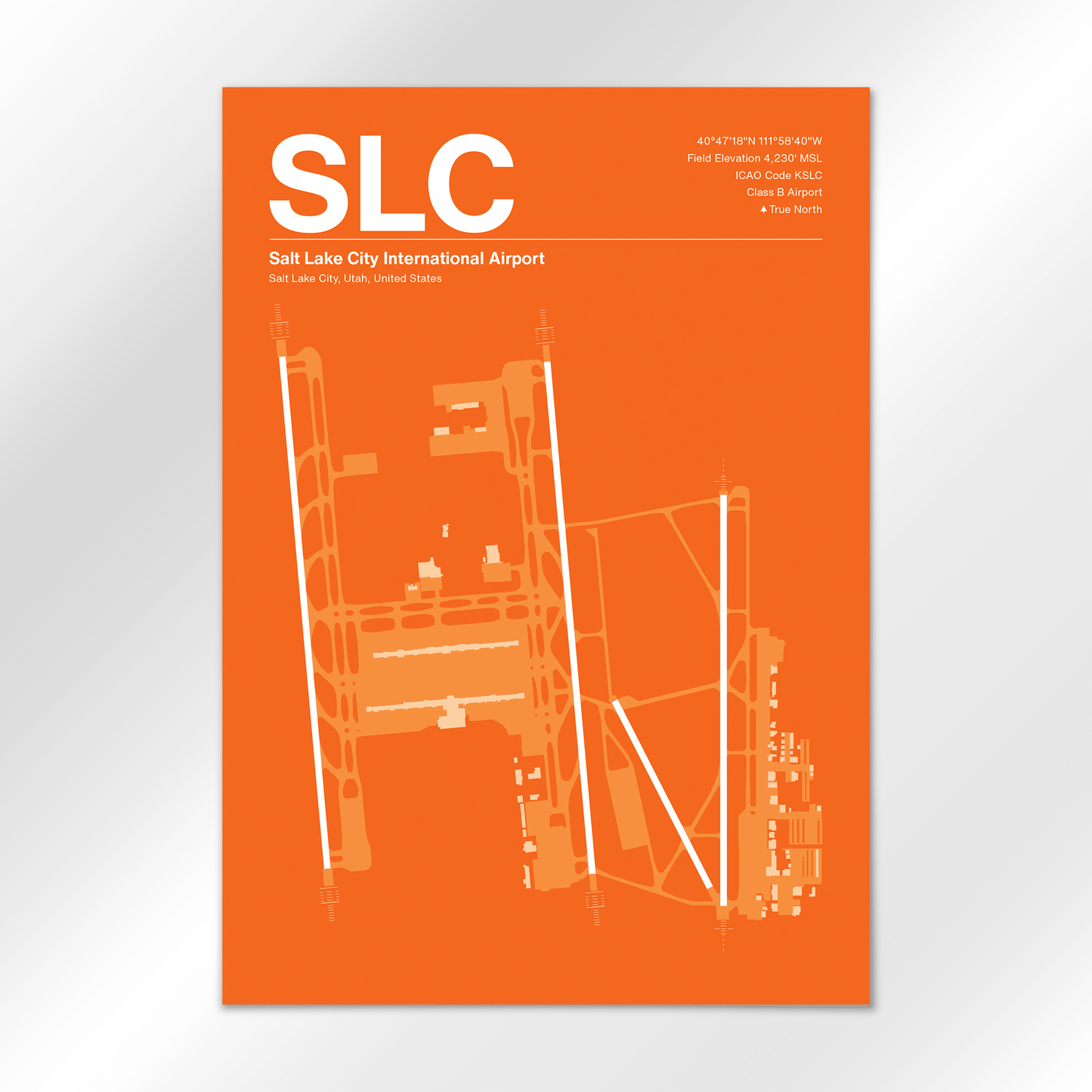 SLC | Salt Lake City - Sunset Orange - A1 - No Frame