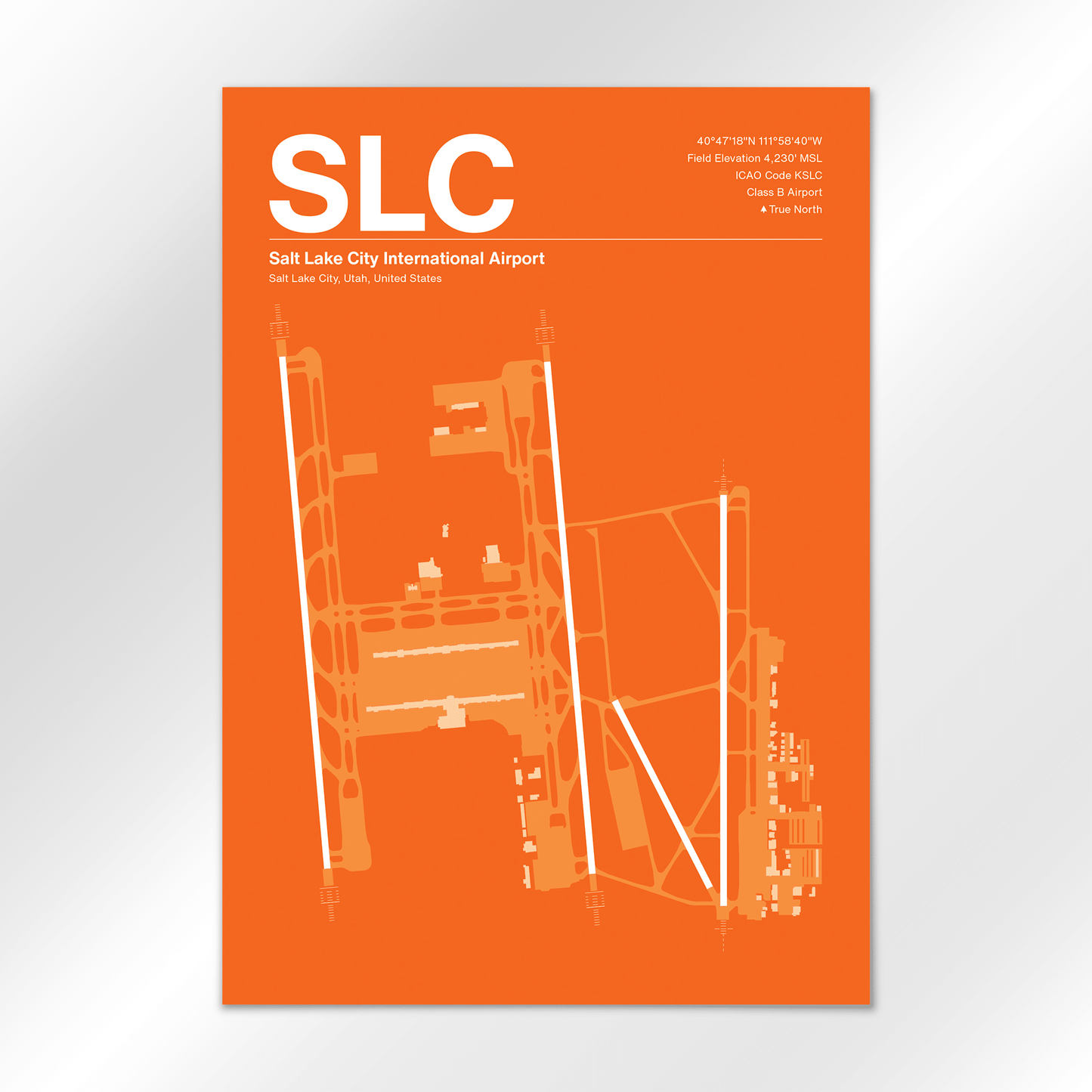 SLC | Salt Lake City - Sunset Orange - A2 - No Frame