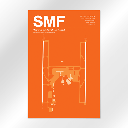 SMF | Sacramento - Sunset Orange - 12×18" - No Frame