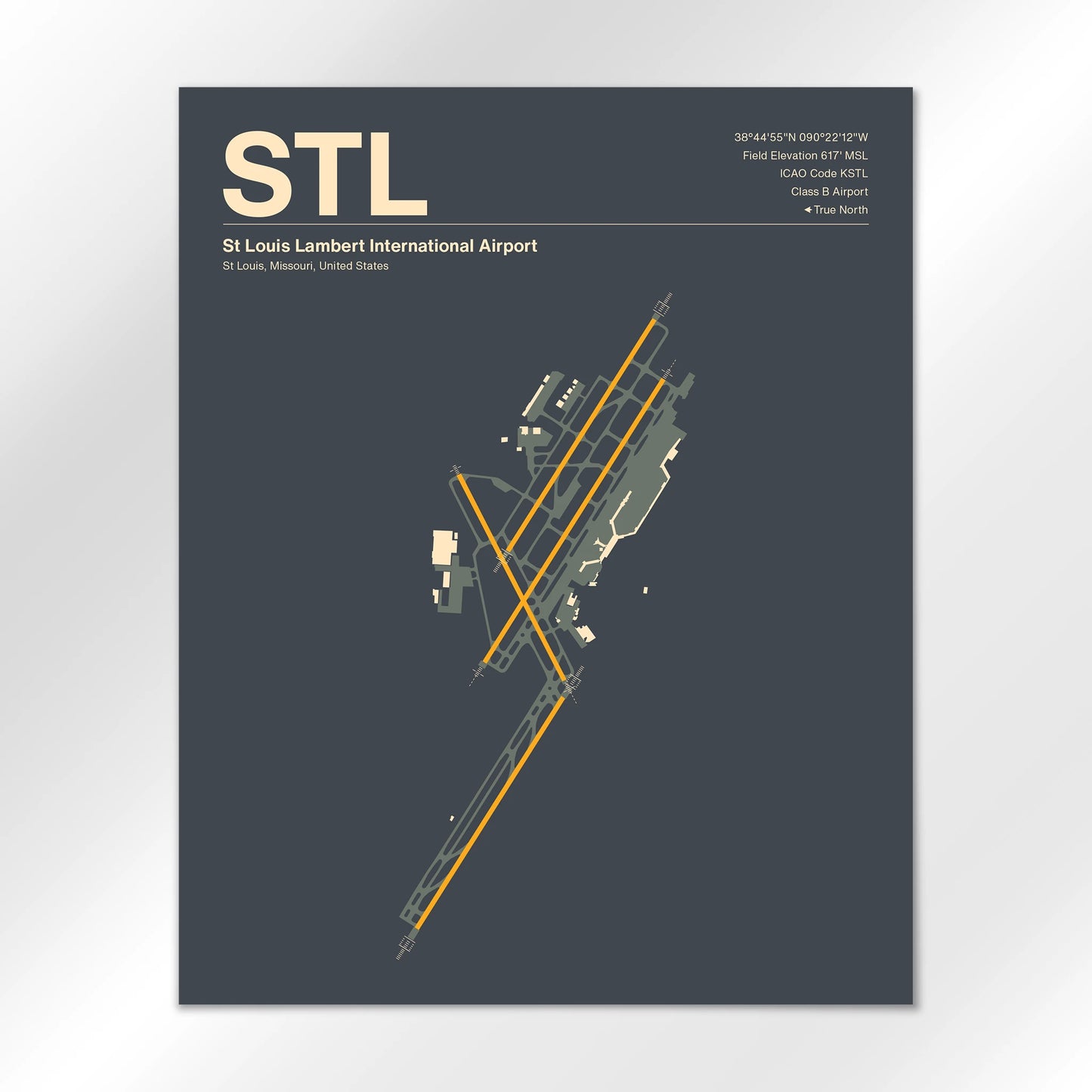 STL | St Louis - Mid - Century Slate - 16×20" - No Frame