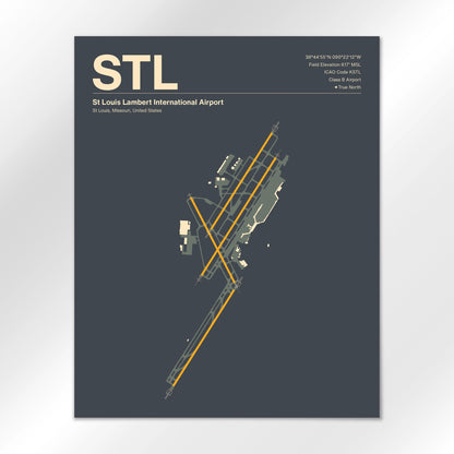 STL | St Louis - Mid - Century Slate - 16×20" - No Frame