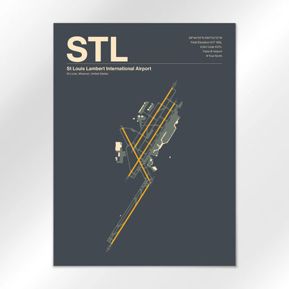 STL | St Louis - Mid - Century Slate - 18×24" - No Frame
